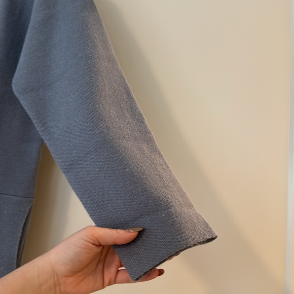 Long Button closure steel blue carnigan - Picture 5 of 7